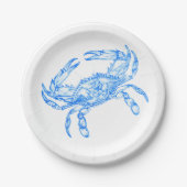 Vintager Blaukrabbe Pappteller (Vorderseite)