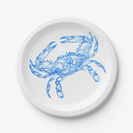 Vintager Blaukrabbe Pappteller (Vorderseite)