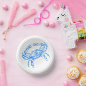 Vintager Blaukrabbe Pappteller (Party)