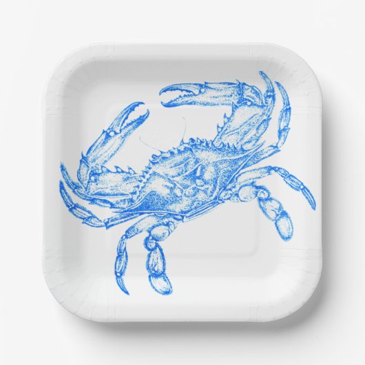 Vintager Blaukrabbe Pappteller (Vorderseite)