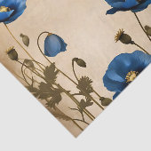 Vintager Blaumohn auf gealtertem Pergament Seidenpapier (Ausschnitt)