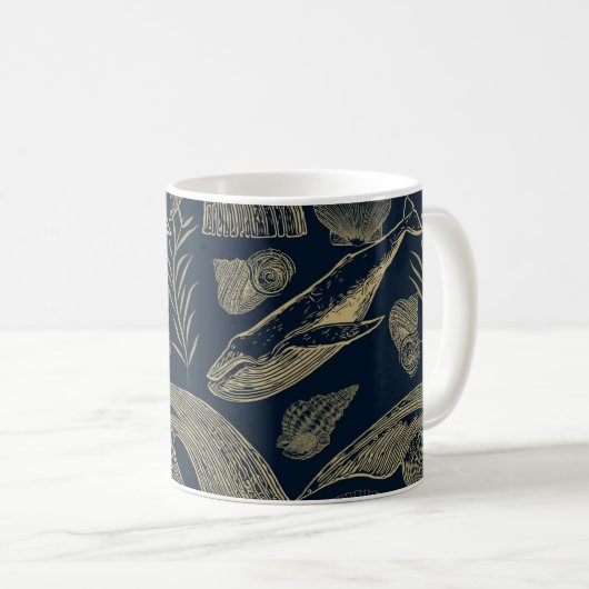Vintager Blauwal Kaffeetasse (VorderseiteRechts)
