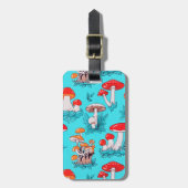 Vintager Blauwald Herbstpilz Gepäckanhänger (Vorderseite vertikal)