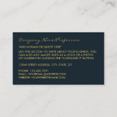 Vintager Bleieffekt von Blue & Gold Foil Visitenkarte (Rückseite)