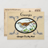 Vintager Blick alte Postkarte Georgia Stste (Vorne/Hinten)