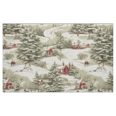 Vintager Blick auf das Rustikale Weihnachtsdorf Stoff (Fat Quarter (45,7 x 55,9 cm))