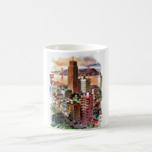 Vintager Blick auf San Francisco Golden Gate Bridg Kaffeetasse