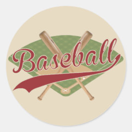 Vintager Blick Baseball-Sticker Runder Aufkleber