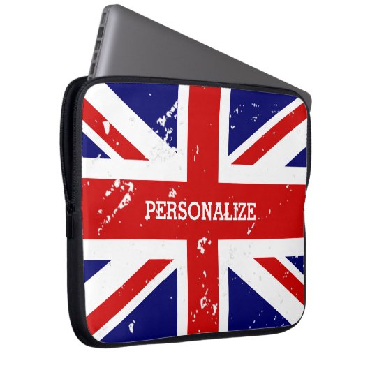 Vintager Blick britische Laptopschutzhülle (Vorne Rechts)