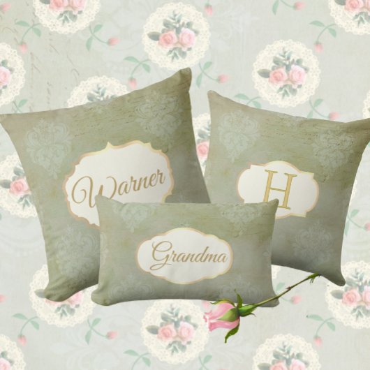 Vintager Blick Personalisiert verschleierter grüne Dekokissen