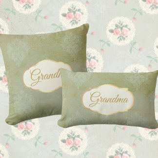 Vintager Blick Personalisiert verschleierter grüne Kissen