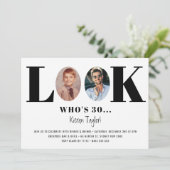 Vintager Blick Wer ist Geburtstag Foto Einladung (Stehend Vorderseite)