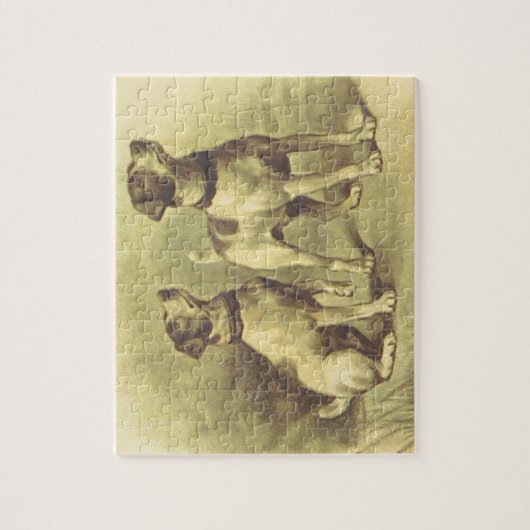Vintager Blick, zwei Hunde Jigsaw Puzzle (Vertikal)