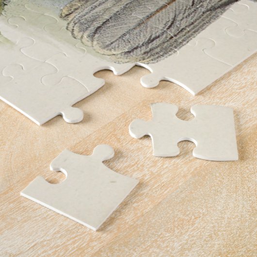 Vintager Blick, zwei Vogelpuzzle Puzzle (Seite)