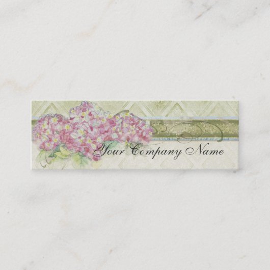 Vintager Blickblauer Hydrangea-Blumen-mit Mini Visitenkarte (Vorderseite)
