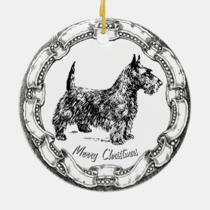 Vintager BlickScottie Keramik Ornament