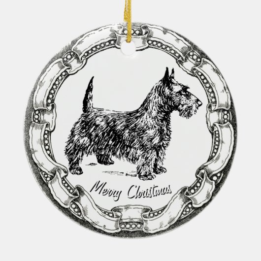 Vintager BlickScottie Keramik Ornament (Hinten)