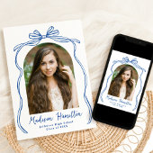 Vintager Blue Bow Arch Foto Abschluss Ankündigung