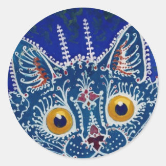 Vintager Blue Cat Sticker