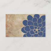 Vintager Blue Dahlia Floral Wedding Planner Visitenkarte (Rückseite)
