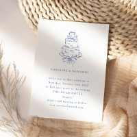 Vintager Blue Doodle Minimalistischer Hochzeitstor