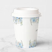 Vintager Blue Floral Wedding Paper Cup Pappbecher (Rechts)