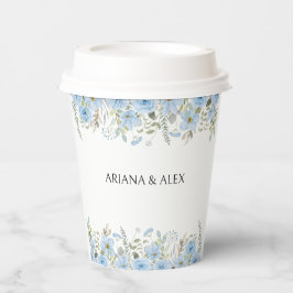Vintager Blue Floral Wedding Paper Cup Pappbecher
