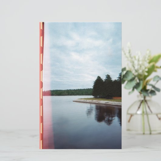 Vintager Blue Hour Lake Briefpapier (Stehend Vorderseite)