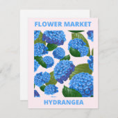 Vintager Blue Hydrangea-Blume-Markt Mitteilungskarte (Vorne/Hinten)