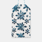 Vintager Blue Snowflake Weihnachtsaufkleber für Fo Geschenkanhänger (Rückseite)