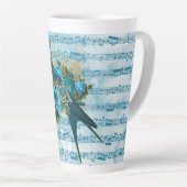Vintager Blue Song Bird für Noten Milchtasse (Rechte Ecke)