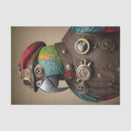 Vintager Blue Steampunk Parrot mit Red Hat Seidenpapier