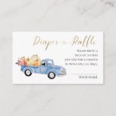 Vintager Blue Truck Windeln Raffle Fall Babydusche Begleitkarte (Vorderseite)