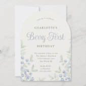 Vintager Blueberry Berry First Birthday Party Arch Einladung (Vorderseite)
