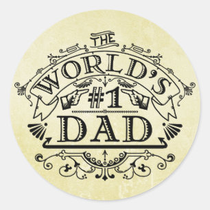 Vintager Blüh des weltweit größten Vaters Runder Aufkleber