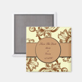 Vintager Blüh (hellbraun) Magnet (Vorderseite/Rückseite)