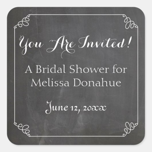 Vintager Blüh-Rahmen, Brautparty Quadratischer Aufkleber (Vorderseite)