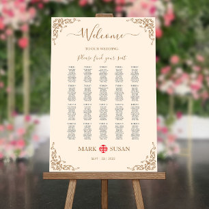 Vintager Blüh-Rahmen Chinesischer Hochzeitssitz Poster
