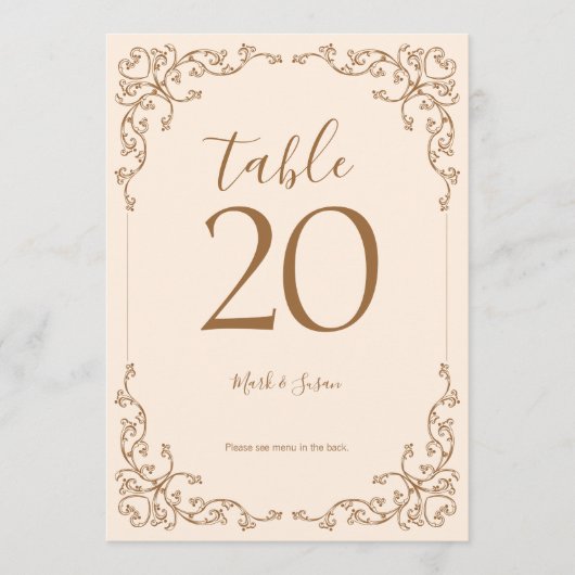 Vintager Blüh-Rahmen-Hochzeitstisch Programm (Vorderseite)