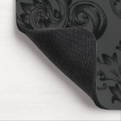 Vintager Blüh (schwarz) Mousepad (Ecke)