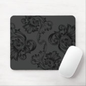Vintager Blüh (schwarz) Mousepad (Mit Mouse)