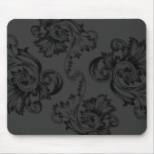 Vintager Blüh (schwarz) Mousepad (Vorne)
