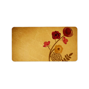 Vintager Blumen Avery Aufkleber Adressaufkleber