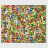 Vintager Blumen-Garten-bunter Schmetterling mit Geschenkpapier (Flach)