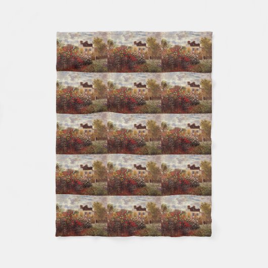 Vintager Blumen monet Garten in Argenteuil-Sonne Fleecedecke (Vorderseite)