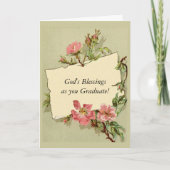 Vintager BlumenAbschluss/Absolvent Karte (Vorderseite)