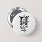 Vintager Blumenanfangsbuchstabe des Monogramm-H Button (Vorne & Hinten)