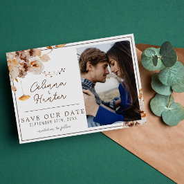 Vintager Blumenaustalt Getrocknete Blume Wasserfar Save The Date