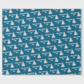 Vintager Blumenbaum | Frohe Weihnachtsbezeichnung Geschenkpapier (Flach)