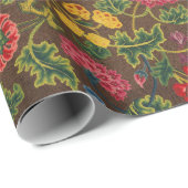 Vintager, blumenbestickter Teppichboden, lebhafte  Geschenkpapier (Rolleneckpunkt)